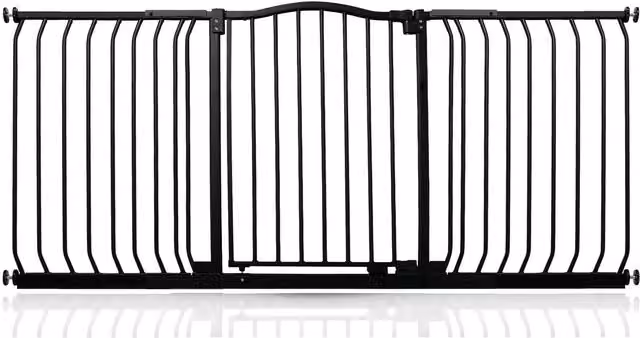 Safetots Extendable Curved Top Safety Gate in Black for Doors and Stairs
