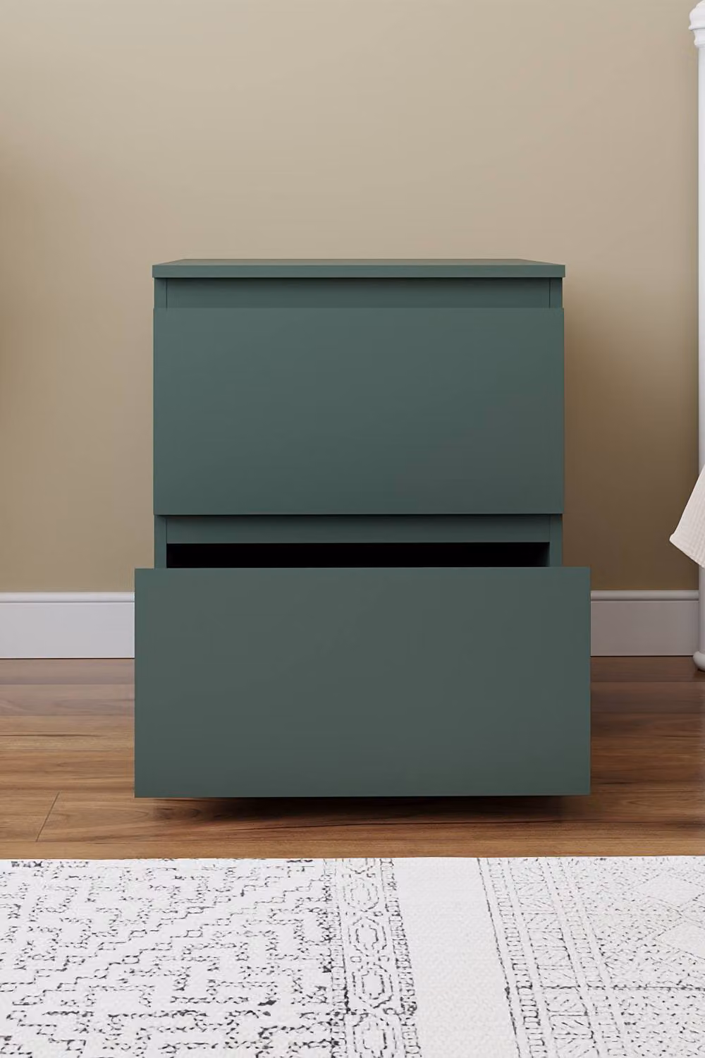 HD Designs Denver 2 Drawer Bedside Chest of Drawers in Green – 4