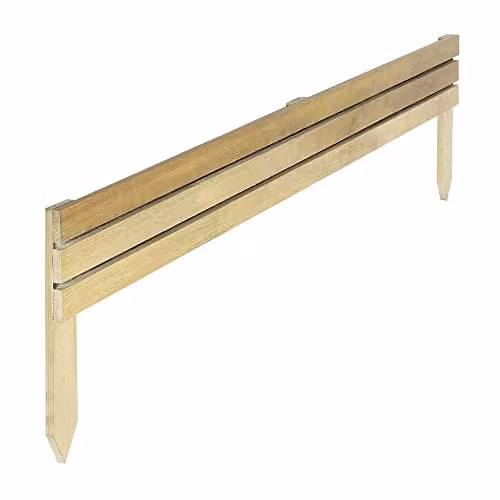 Rowlinsons Ledbury Slat Border Edging, Brown, Pack of 2, L120 x H35 cm