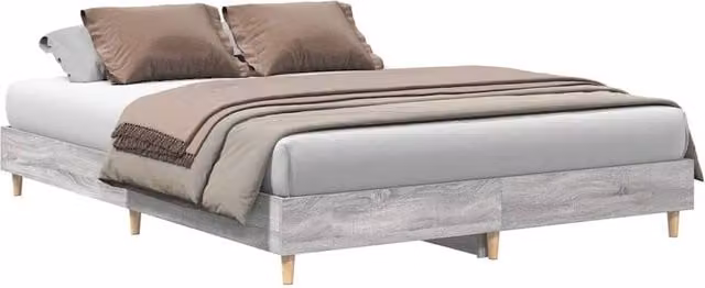 Berkfield Home King Size Bed Frame in Grey Sonoma, Engineered Wood, W/D/H: 150 x 200 cm – 1