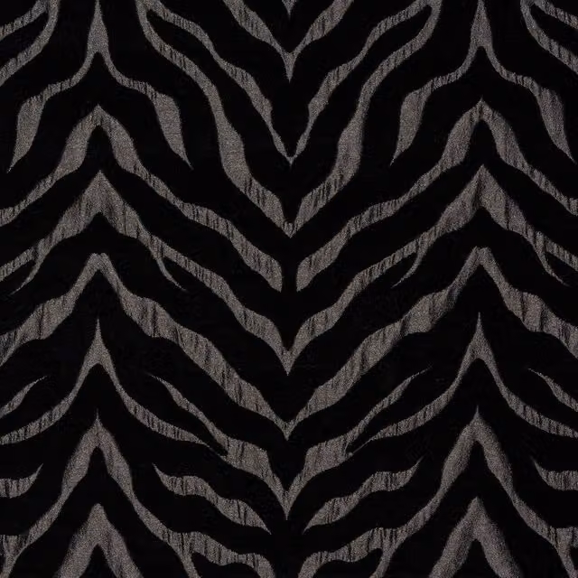 Terrys Limpopo Striped Chenille Fabric Panel in Silver and Black
