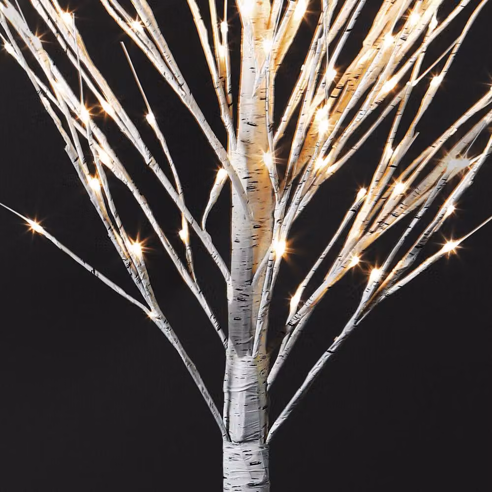 AKA 4ft Pre-Lit Birch Tree Christmas Decoration with Warm White LEDs – 3