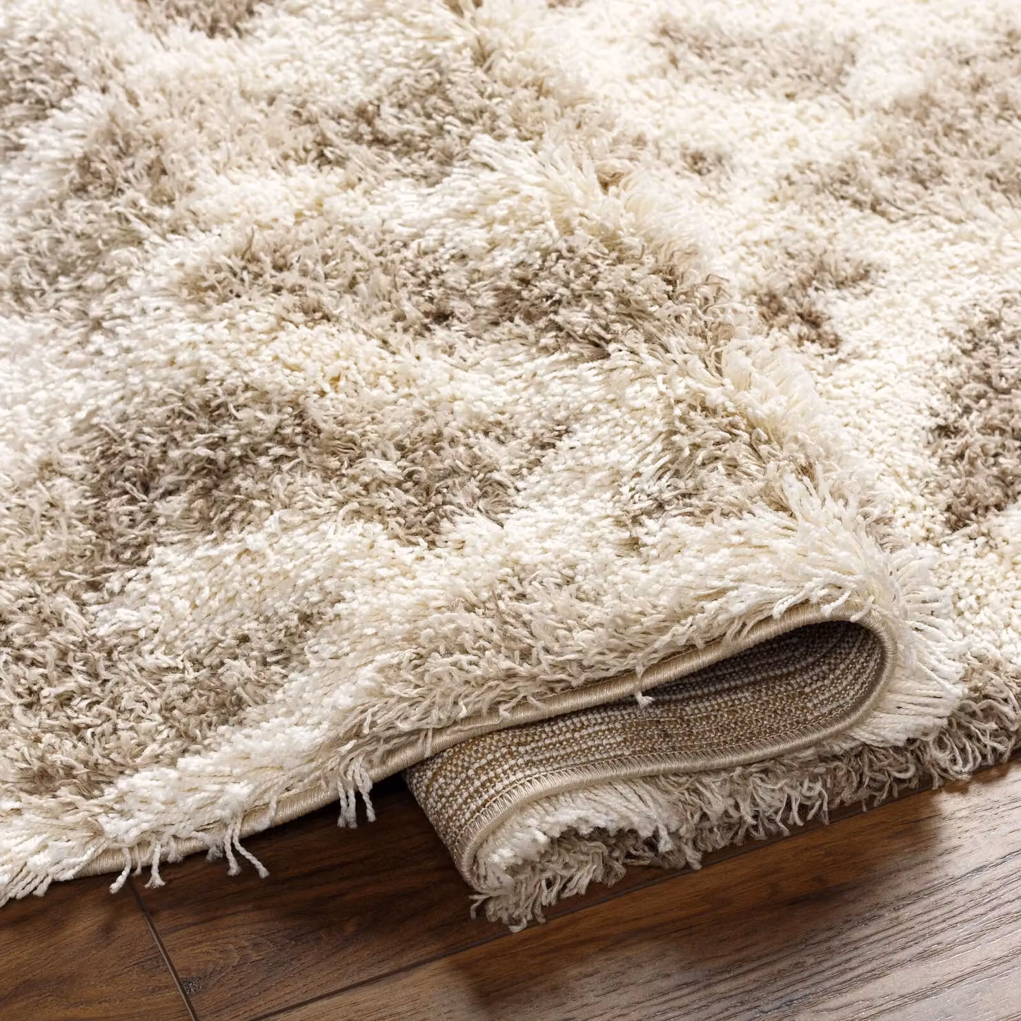Livabliss Urban Shag Modern Boho Plush Pile Rug in Beige and Brown, W: 160 cm, D: 220 cm – 2