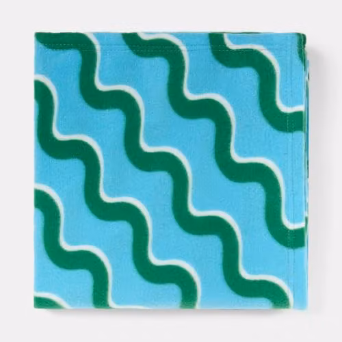 OHS Swirl Design Polar Fleece Throw Blanket in Blue and Green, W/D/H: 120 x 150 cm – 4