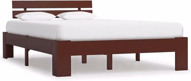 Berkfield Home Small Double Bed Frame in Dark Brown Solid Pine Wood, 120 x 200 cm