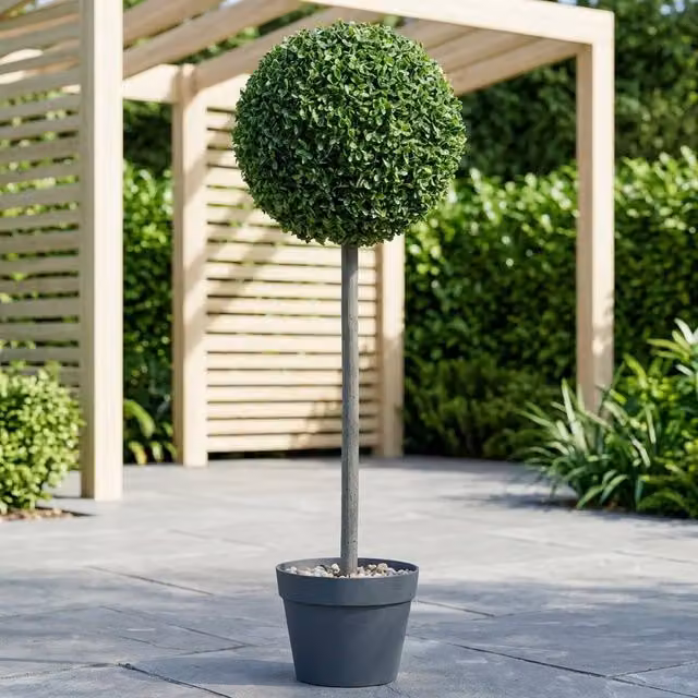 Garden Greatness Uno Artificial Potted Topiary Tree in Green and Multicolour – 1
