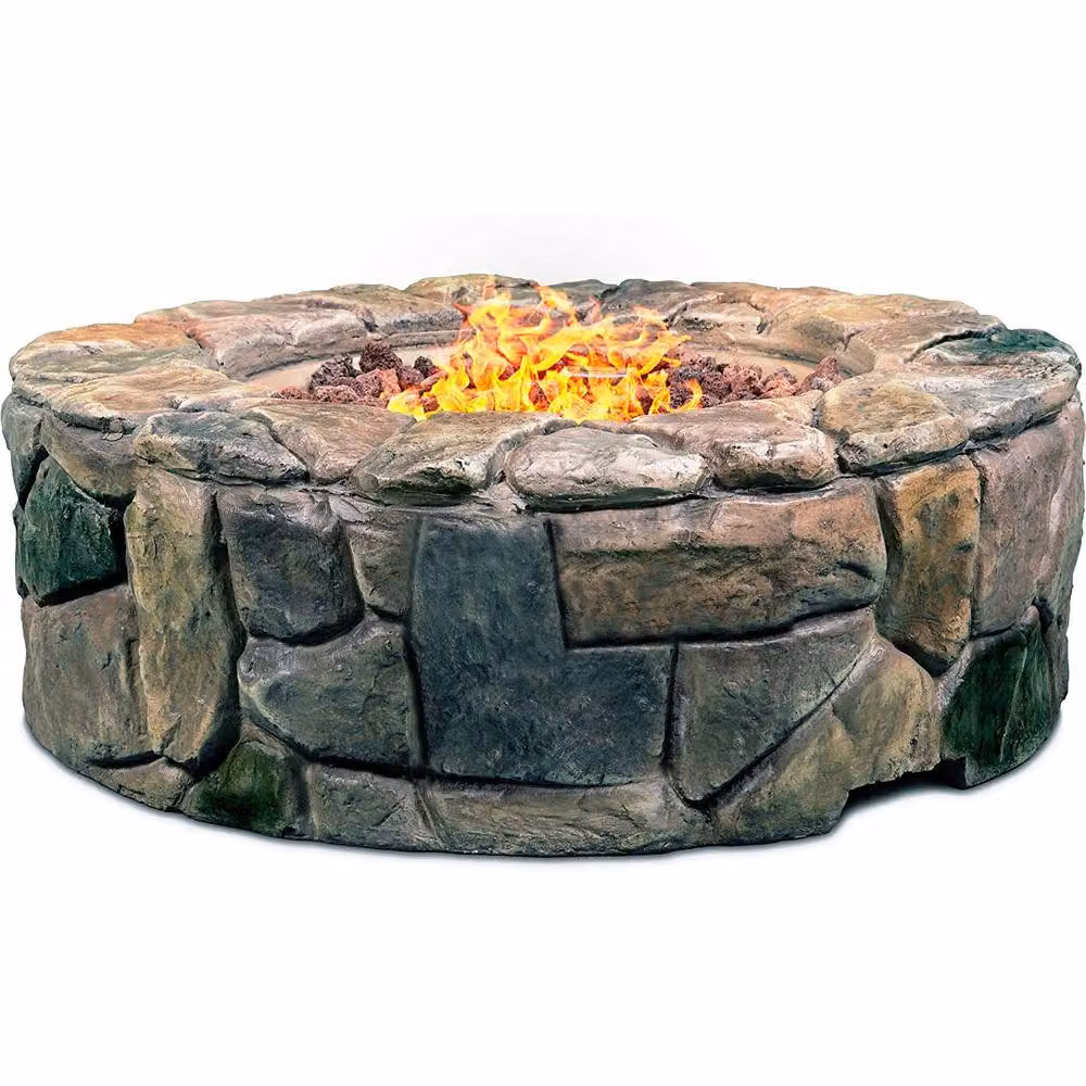 Centurion Supports KALUYA Bronze Gas Fire Pit with Stone Finish, W/D/H: 70 x 35 x 24 cm – 3