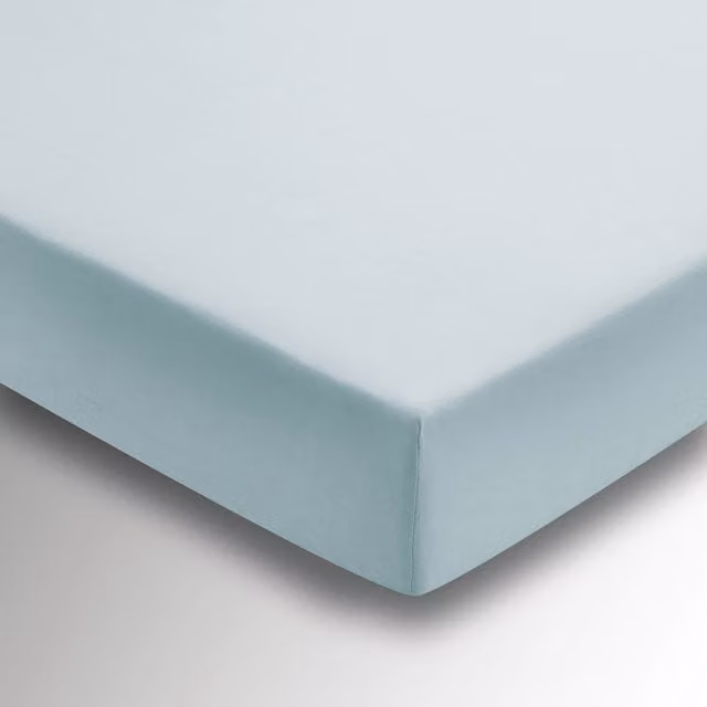1951 Plain Dye Cotton Percale Super Kingsize Fitted Sheet, Green, W: 180 cm x L: 200 cm