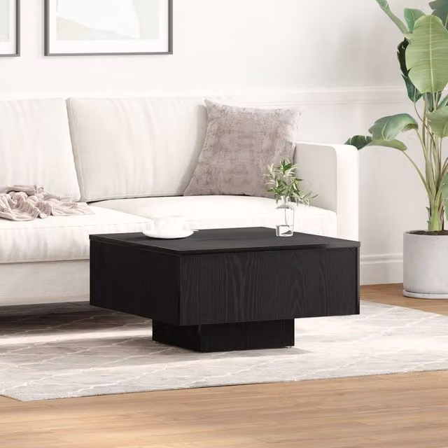 Berkfield Home Black Square Coffee Table, W/D/H: 60 x 60 x 31.5 cm