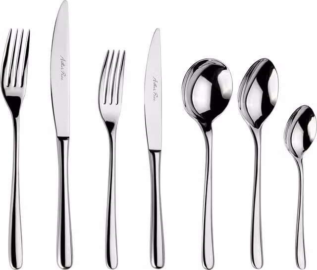 Arthur Price Signature Warwick 56 Piece Stainless Steel Cutlery Set for 8 People in Silver