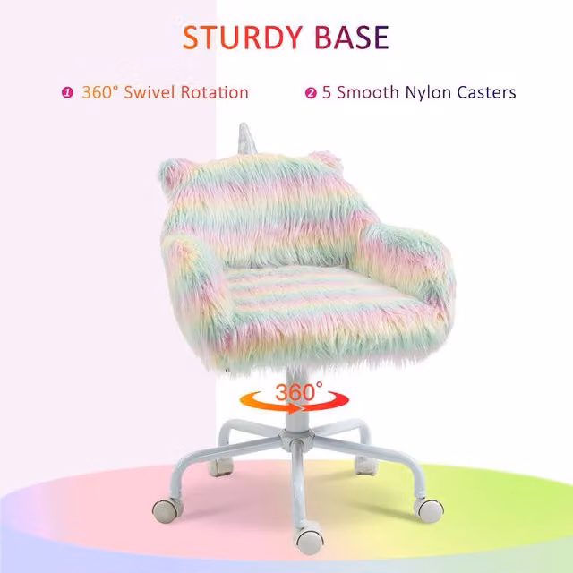 ERGOVEXA Unicorn Multicolour Task Chair with Armrests and Castors, W/D/H: 56 x 54 x 120 cm