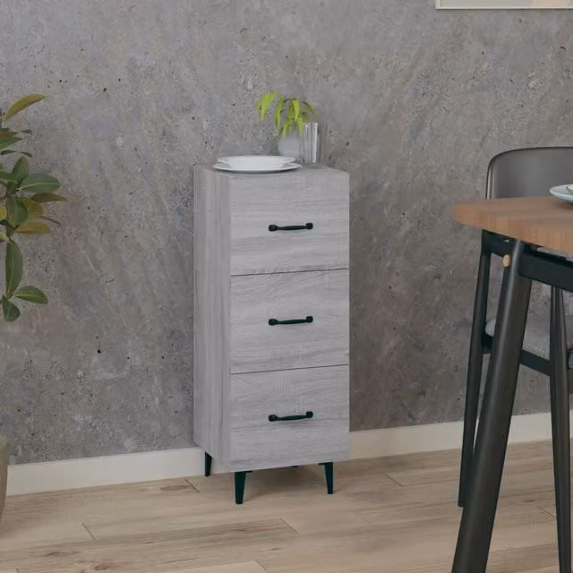 Berkfield Home Grey Sonoma Sideboard in Engineered Wood W/D/H: 34.5 x 34 x 90 cm