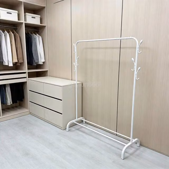 PAWNORA Metal Clothes Rail Rack in White