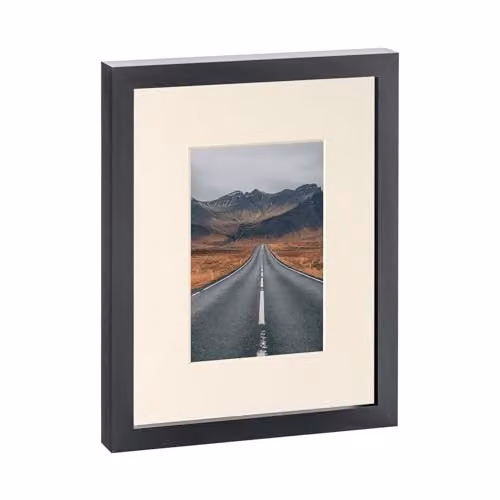 Nicola Spring Black Rectangular Single Photo Frame with Glass Aperture