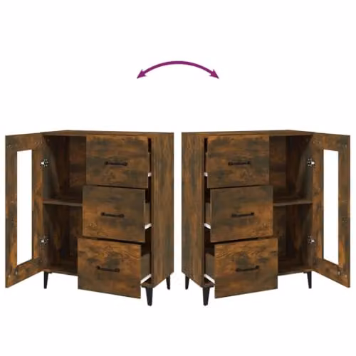 vidaXL Modern Sideboard in Brown Engineered Wood, W: 69.5 cm, D: 34 cm, H: 90 cm – 4