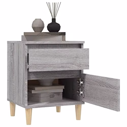 vidaXL Set of 2 Grey Bedside Cabinets W/D/H: 40 x 35 x 50 cm – 3