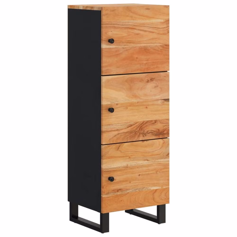 Berkfield Home Industrial Highboard with 3 Doors in Brown Solid Acacia Wood and Iron, W/D/H: 40 x 33 x 110 cm – 2
