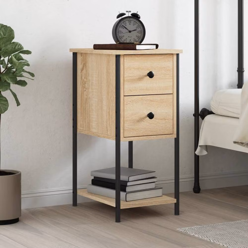 Berkfield Home Sonoma Oak Bedside Cabinet in Brown, W/D/H: 32 x 42 x 70 cm – 2
