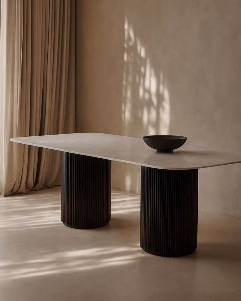Tommy Franks Lantine Marble 270 Rectangular Dining Table in Matt Black and White, W/D/H: 270 x 120 x 76 cm