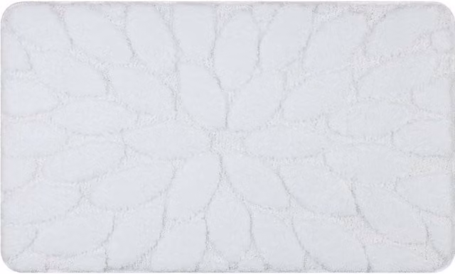 RugsX White Bath Mat, W 50 cm x D 80 cm x H 2.5 cm