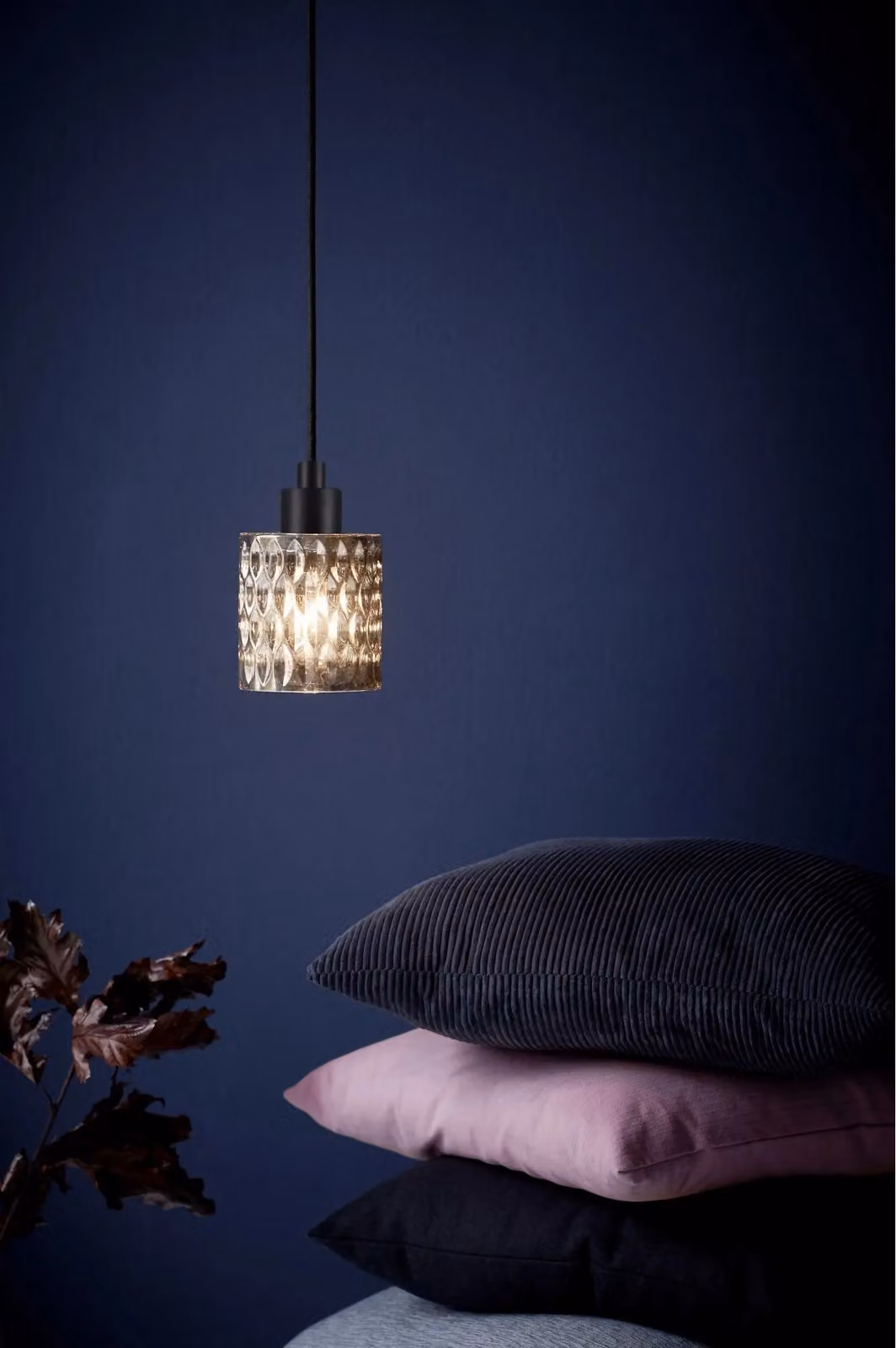 Nordlux Hollywood Pendant Light in Black Smoked Glass with E27 Fitting – 3