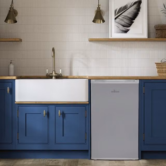 Willow Under Counter Fridge in Silver, W/D/H: 42 x 48 x 90 cm