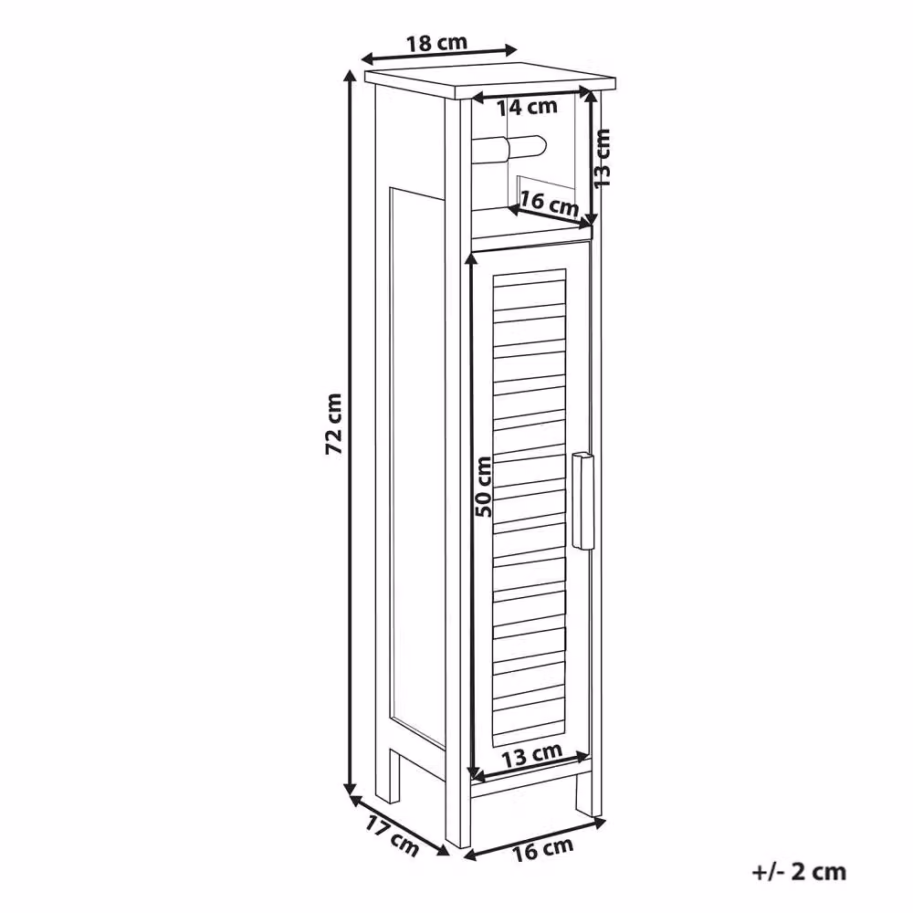 Wyld and Coco Black Bamboo Wall Mounted Modern Bathroom Storage Unit with Shelves and Hinged Doors – 3