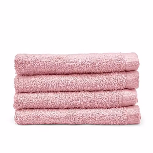 Catherine Lansfield Quick Dry Fluffy Cotton Face Cloths, 4 Pack, Pink – 3
