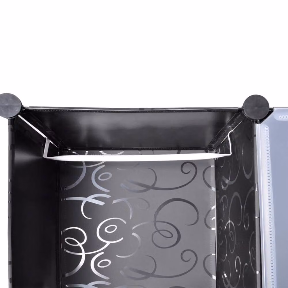 Berkfield Home Modular Cabinet with 14 Compartments in Black and White, W/D/H: 37 x 146 x 180.5 cm – 4