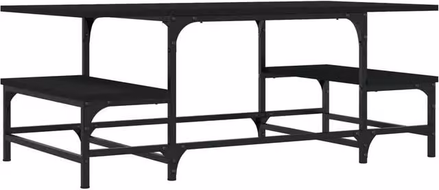 Berkfield Home Black Industrial Coffee Table, W/D/H: 100 x 50.5 x 40 cm – 1