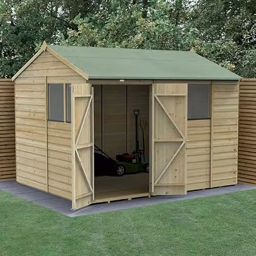 Forest Garden Reverse Apex Wooden Shed in Brown or Green – 2