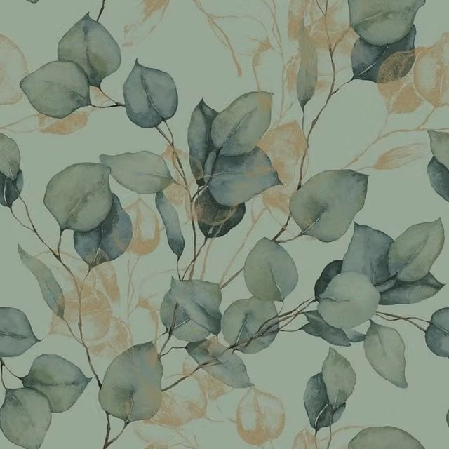 World of Wallpaper Eucalyptus Botanical Floral Wallpaper in Green