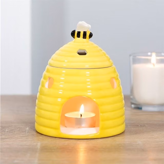 Gloriously Good Yellow Ceramic Beehive Oil Burner and Tealight Wax Warmer