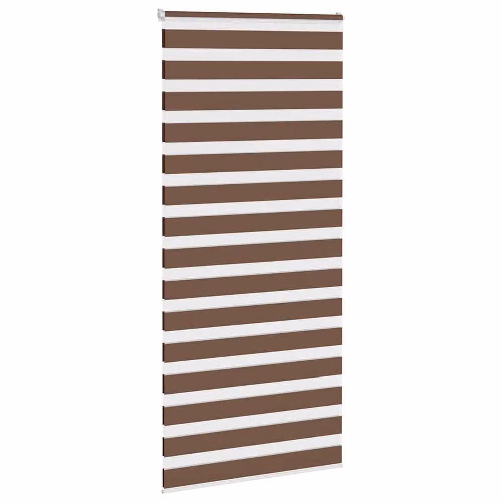 Berkfield Home Brown Zebra Day and Night Blind, W: 100 cm, H: 230 cm, Polyester Fabric – 3
