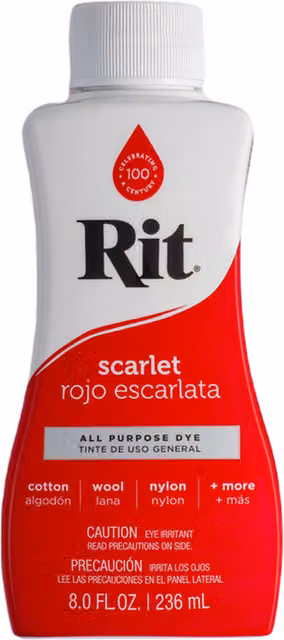 Rit All Purpose Fabric Liquid Dye for Natural Fibres in Scarlet Red
