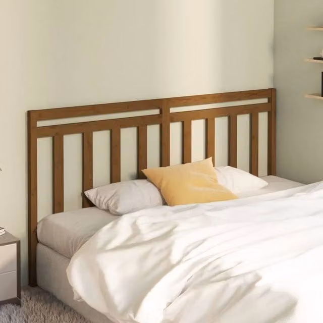 Berkfield Home Beautiful Bed Headboard in Honey Brown Solid Pine Wood, W: 206 cm, D: 4 cm, H: 100 cm – 1
