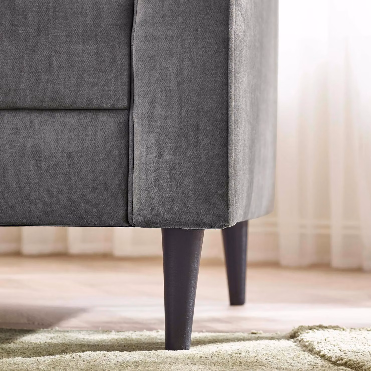 FurnitureboxUK Logan 2 Seater Fabric Sofa in Grey – 3