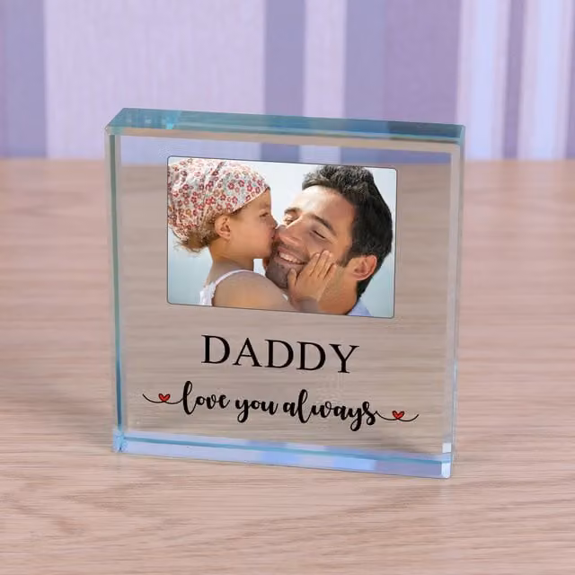 Uniqueful Personalised Love You Always Glass Token for Dad in Transparent and Beige