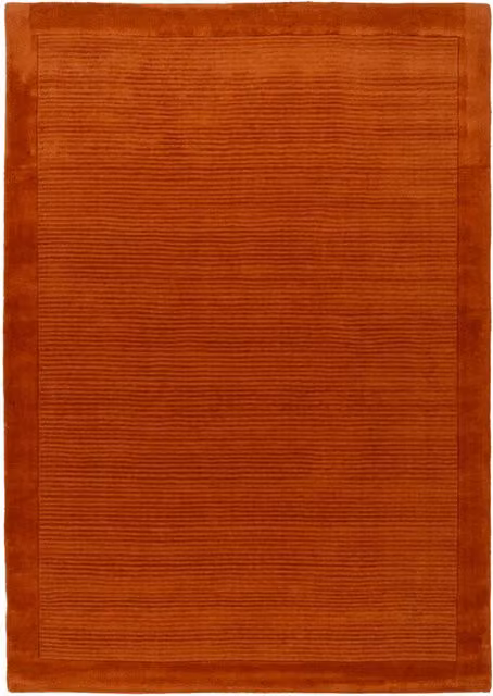 The Rug House Hand-Tufted Modern Wool Area Rug in Orange, W: 120 cm, L: 170 cm
