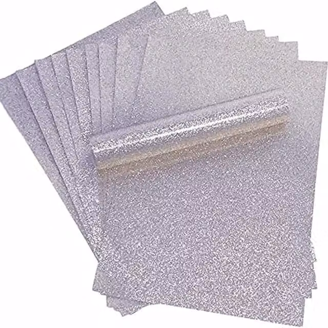 Syntego Pack of 10 Silver Sparkle Glitter Construction Paper Cards, A4