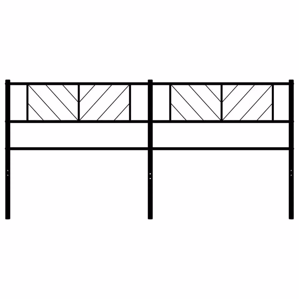 Berkfield Home Classic Metal Headboard in Black, Width: 180 cm – 2