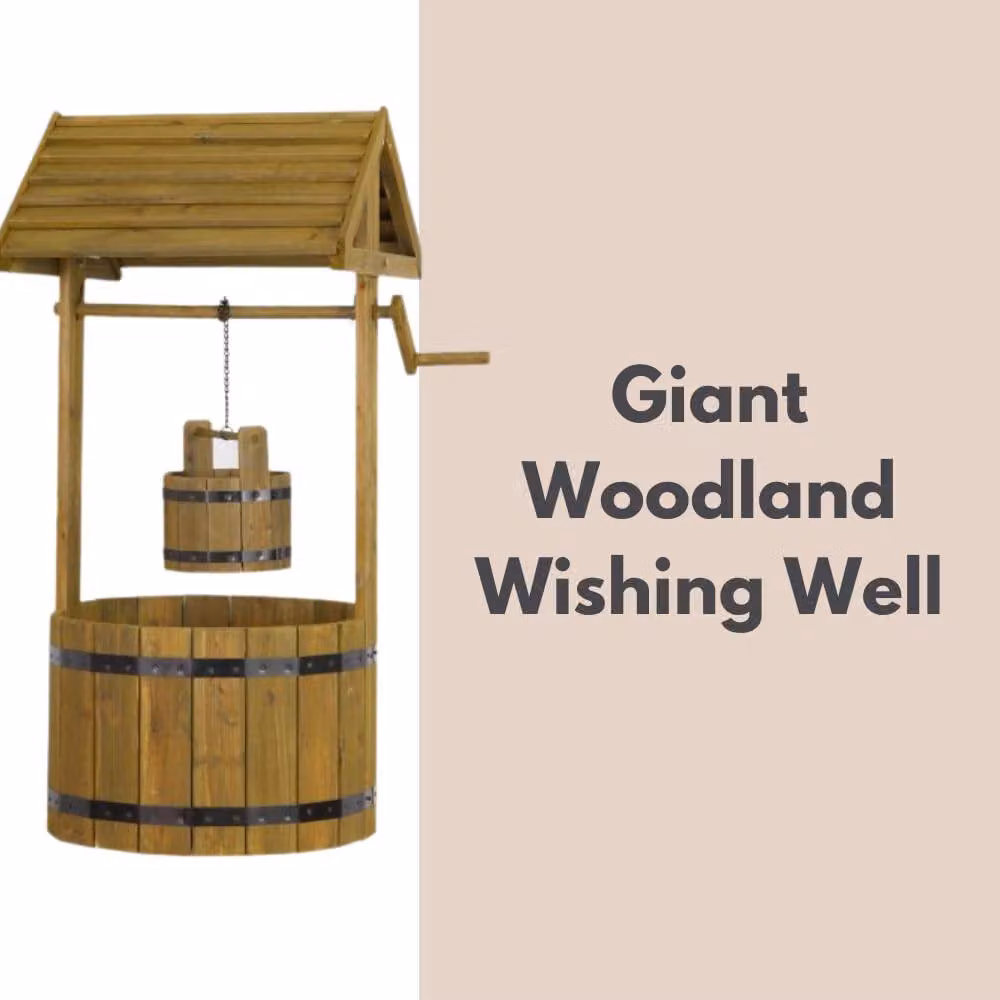 Marco Paul Brown Rustic Wood Garden Wishing Well Cascade – 3