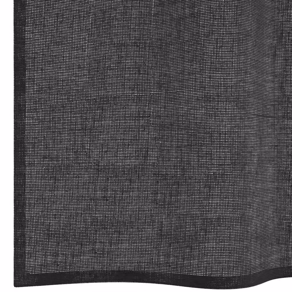 Berkfield Home Black Transparent Voile Fabric Panel Curtains with Eyelets, 2 Pack, W: 140 cm, H: 300 cm – 6