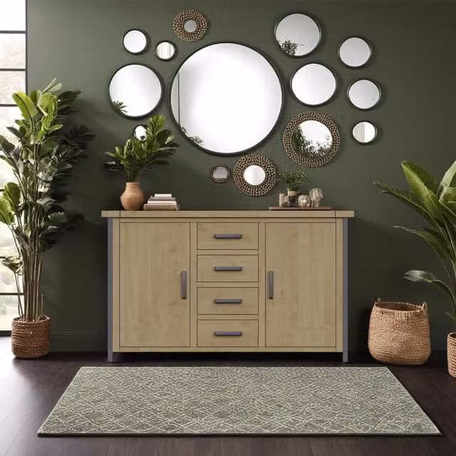 FWStyle Modern Lacquered Driftwood Pine Sideboard