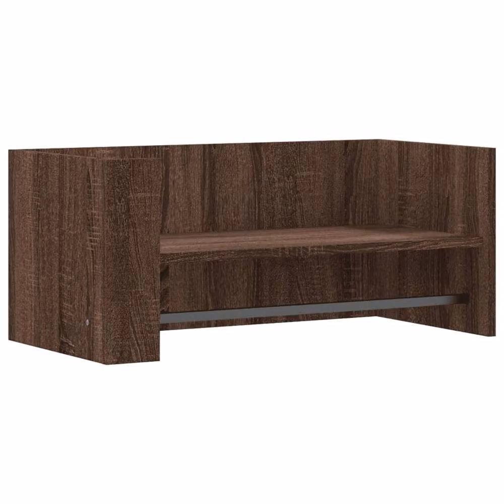 Berkfield Home Wall Mounted Oak Shelf in Brown, W/D/H: 70.5 x 30.5 x 30.5 cm – 2