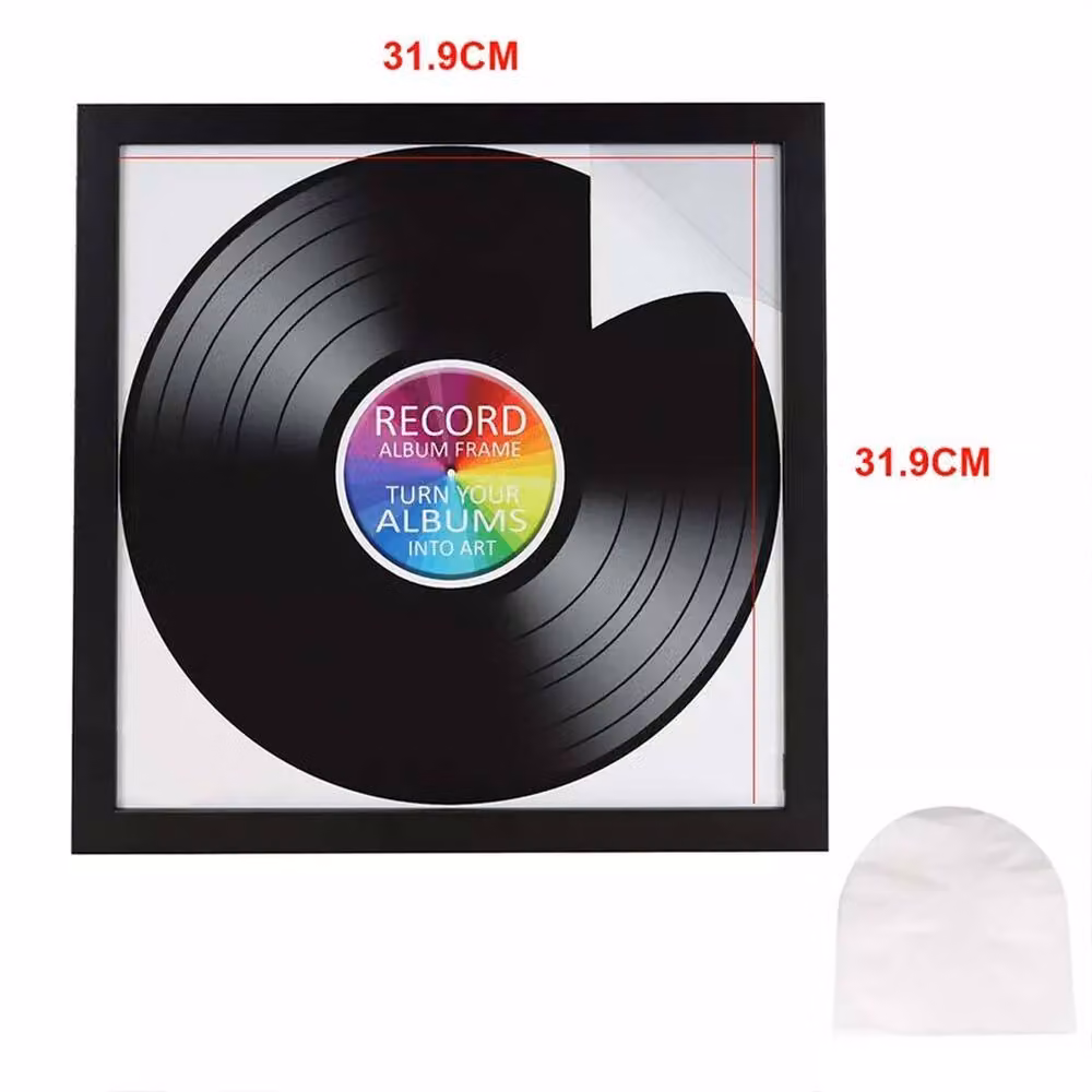 Kelvenix Black Vinyl Record Wall Frame for Single LP Album Art Display – 2