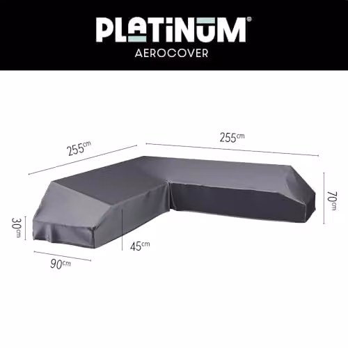AeroCover Platinum L-Shape Corner Sofa Garden Set in Grey, W/D/H: 255 x 255 x 90 x 70 cm – 2