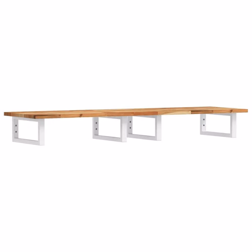Berkfield Home Elegant Wall Mounted Basin Shelf in Brown Acacia Wood and Steel