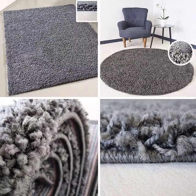 Myshaggy Collection Rug in Dark Grey, W: 80 cm, L: 300 cm