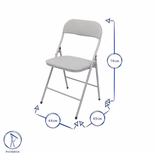 Harbour Housewares Blue Fabric Padded Metal Folding Chair – 2